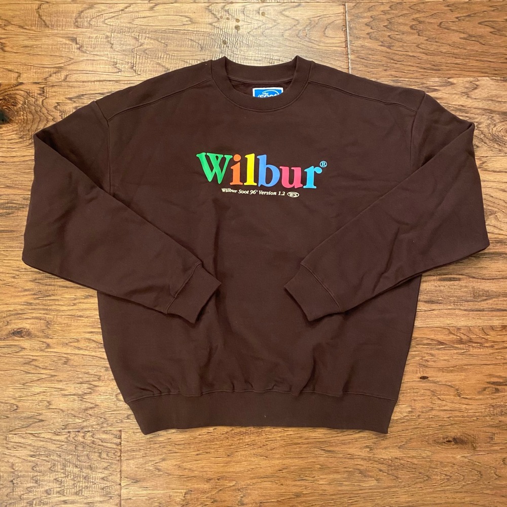 Wilbur Soot Sweatshirt Mens Medium Brown OS-1.2 Version 1.2 Logo Crewneck Fleece